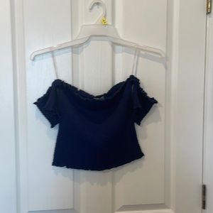 Navy crop top